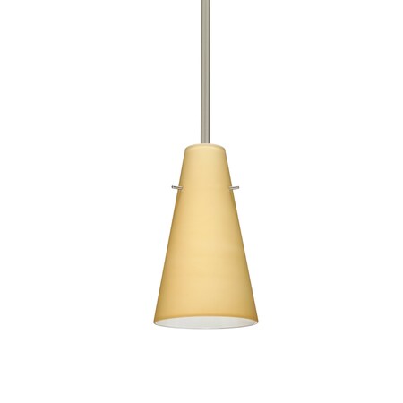 Besa Lighting Cierro Stem Pendant, Vanilla Matte, Satin Nickel Finish, 1x9W LED 1TT-4124VM-LED-SN